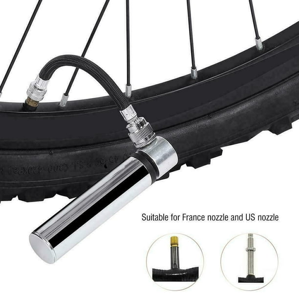 Aluminum Alloy Bicycle Mini Pump Bike Tire Inflator Presta & Schrader Valve